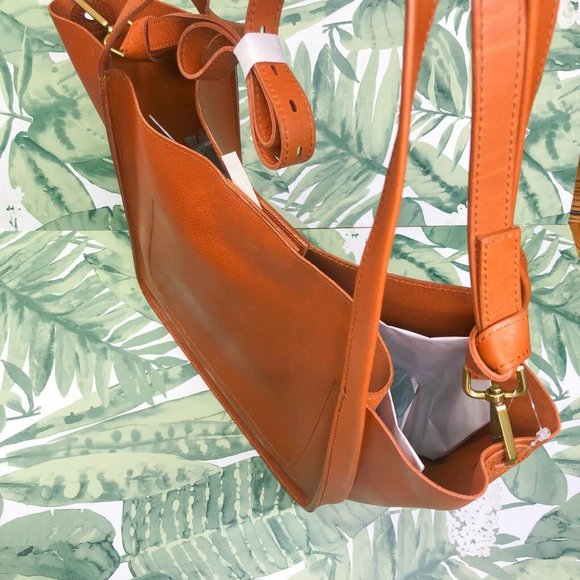 Madewell The Sydney Tote AI575 Burnished Caramel Brown Bag Purse Leather NEW - Picture 7 of 9